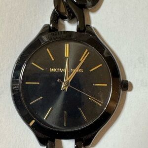 Michael Kors Black and Gold Watch with Elegant Design
